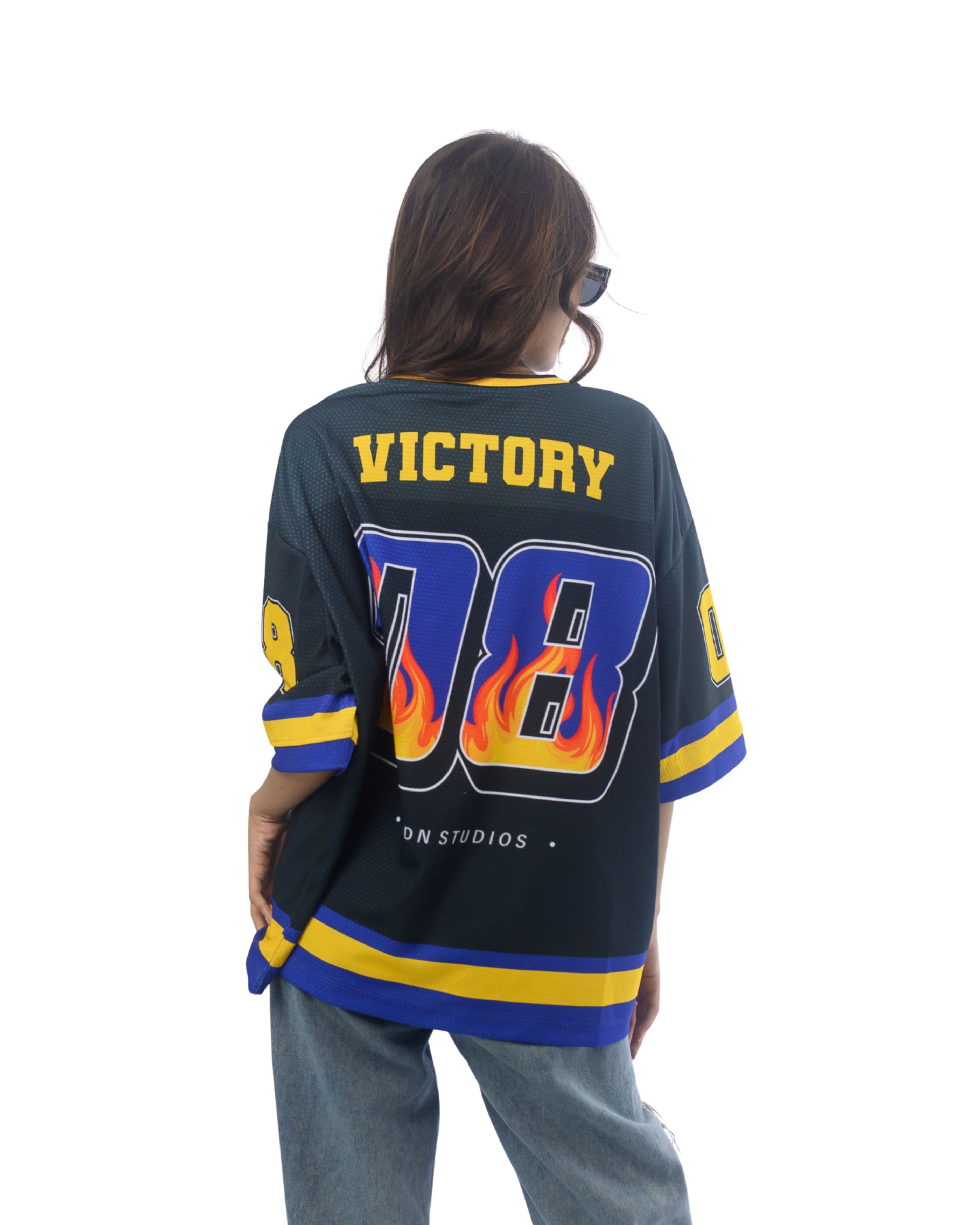 Nadin Victory Flames Oversized Jersey Tee Boxy thumbnail 3